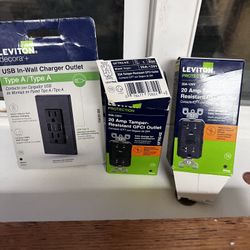 20 Amp Gfci Outlets And In Wall USB Charging Outlet (black)