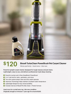 Bissell Turbo Carpet Cleaner & Solution