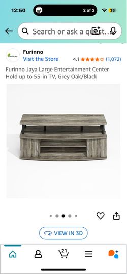 Furinno Jaya Large Entertainment Center Grey Oak/Black