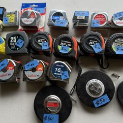 Tape Measures Various Brands/Sizes 