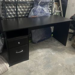 Office Desk With File Cabinet 