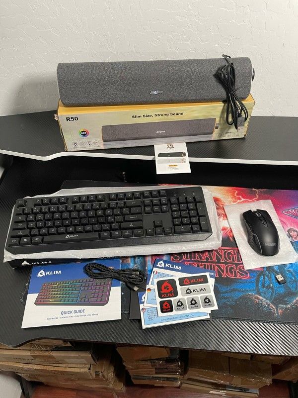 PC Gaming Bundle Special, Wireless 80% Keyboard, Wireless RGB Gaming Mouse, and Desktop RGB Bluetooth Speaker, 3 for 1 PC Special While Supplies Last,