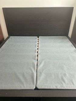 Wood King Bed with Bunkie Board