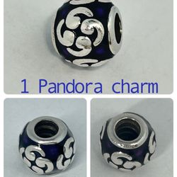 1 Pandora zen purple enamel charm 