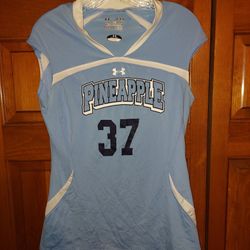 MEDIUM 17 1/2 INCHES PIT TO PIT PINEAPPLE 37 JERSEY/SHIRT 