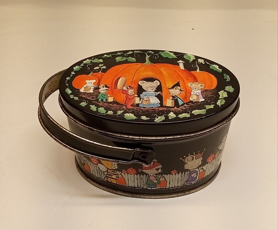 VTG Keller Charles Miniature Halloween Tin Cute Trick Or Treat Mice Exclusive