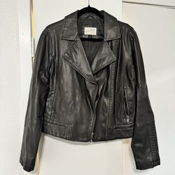 Dark Grey Faux Leather Jacket 