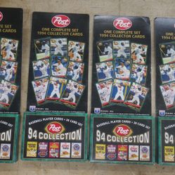  Post Complete Set Sealed 1994 Baseball Player Cards 30 Card Set LOT 4.  