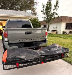 SKYHALO 70 in. x 30 in. x 6 in., Hitch Cargo Carrier, 500 lbs. Capacity Hitch Cargo Carrier with Tie Downs and Cargo Bag