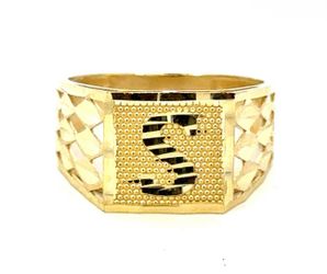 Men’s 14k Yellow Gold S Initial Pinky Ring Size 9 GP3115784