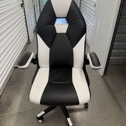 Black White Gamer Desk Chair