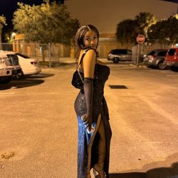 BABYBOO Black evening gown with gloves