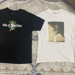 2 shirts, forever 21 and 40s& shorties