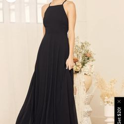 Black bridesmaid or officiant dress 