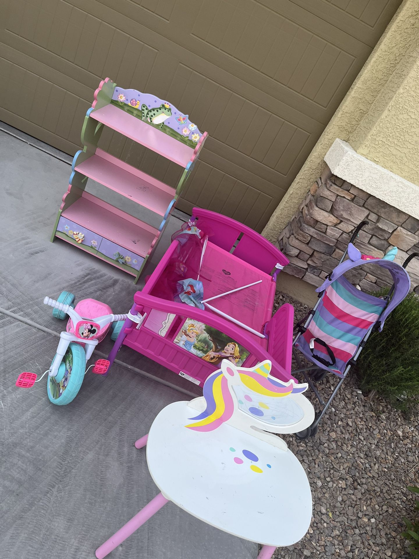 Pink, Princess Bed, Unicorn , Elsa & Ana Table , Stroller More!