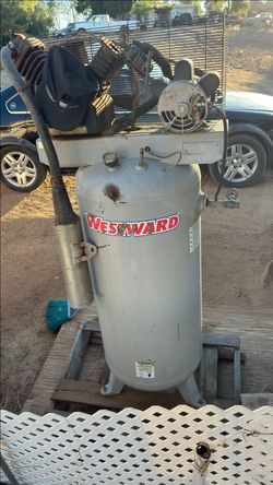 Stand up shop air compressor