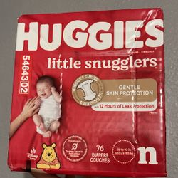 Brand New Sealed Box Of Newborn Huggies 76ct