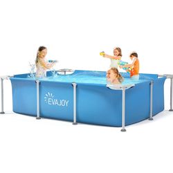 Outdoor Rectangular Steel Frame Swimming Pool for Kids - 7ft x 5ft x 2ft - BRAND NEW STILL IN BOX