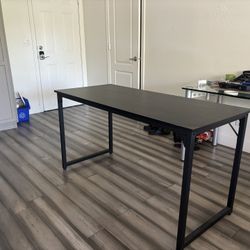 Desk - Black Wood and Metal