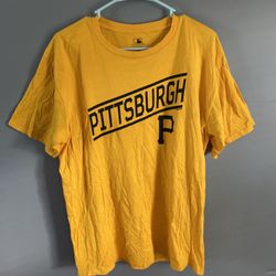 MLB Pirates Baseball T-Shirt Men's Size Large Yellow Short Sleeve