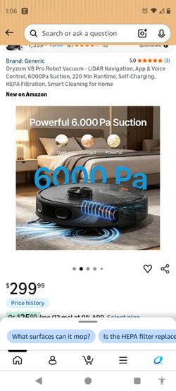robot vacuum v8 - vacuum & mop