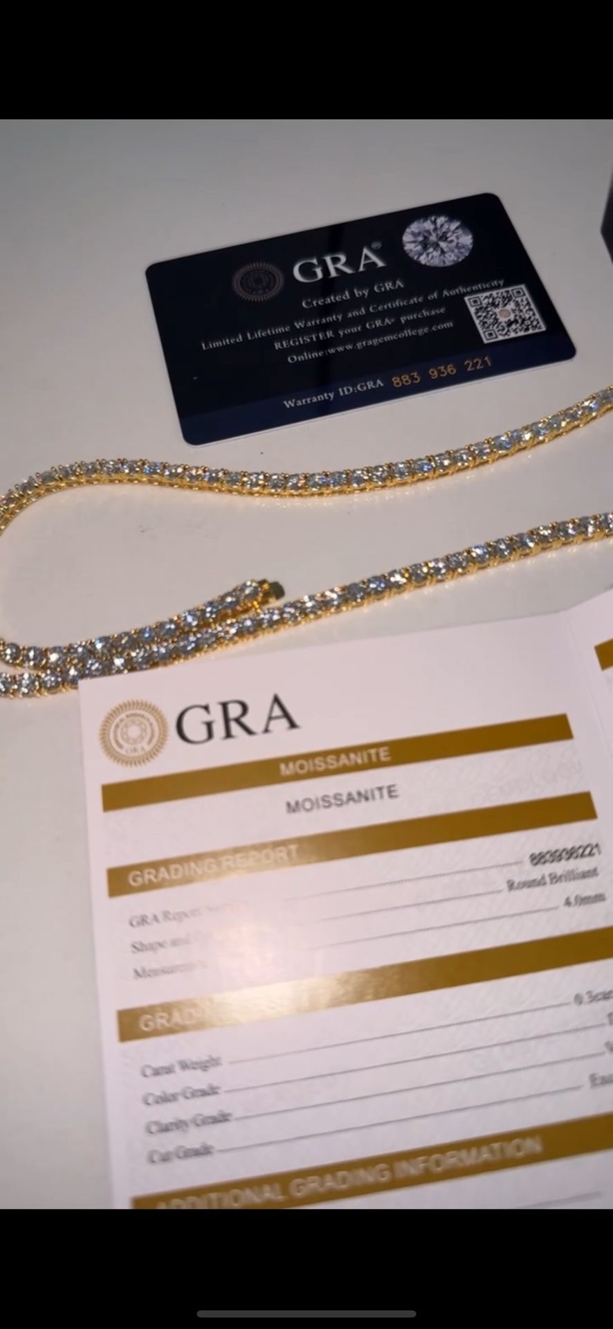 Yellow Gold 20in 4mm moissanite chain. Will Pass Diamond Tester!