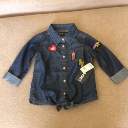 Jeans Shirt For Little Girls New With Tag