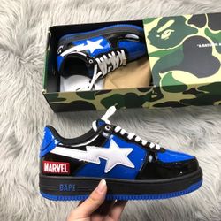 A BATHING APE x MARVEL Bape STA 'Black Blue White Size 8.5