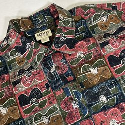 Kahala 1936 Men’s 2XL Hawaiian Short Sleeve Button Up Ukelele Print Shirt