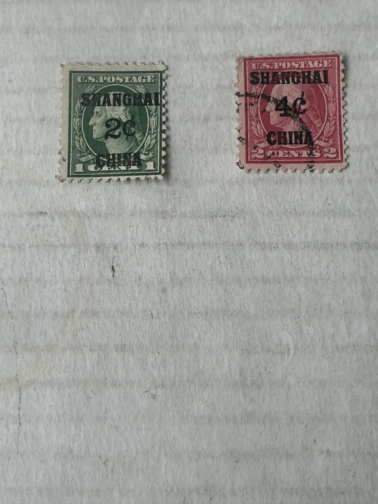 United States Shanghai China Pair K1-2 Pair Of Stamps Used