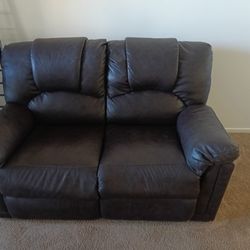 Dark Brown Reclining Loveseat