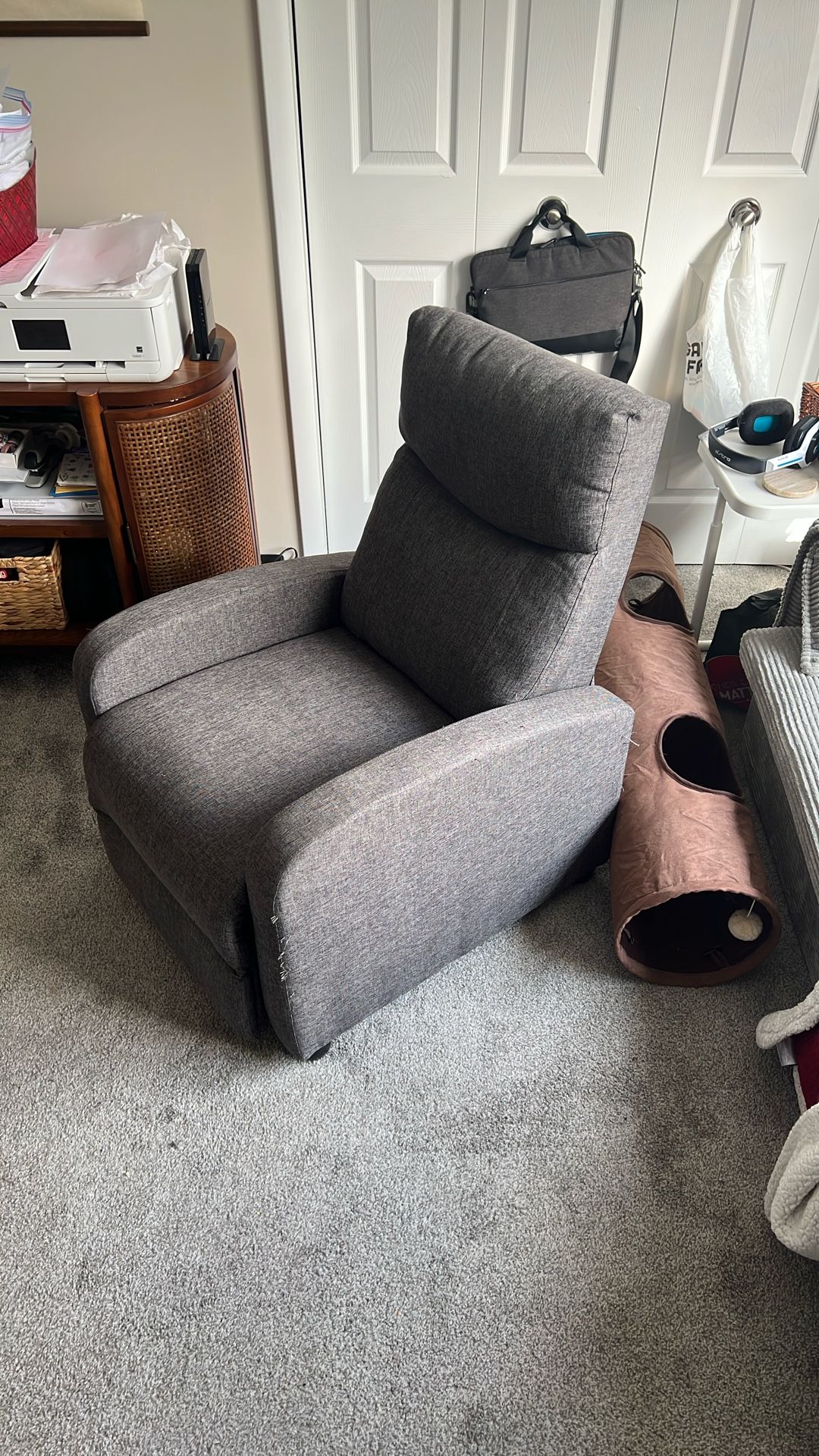 Fabric Massage Reclining Lounge Chair - Brand SMUG on Amazon - Dark Gray - Lumbar Support Recliner
