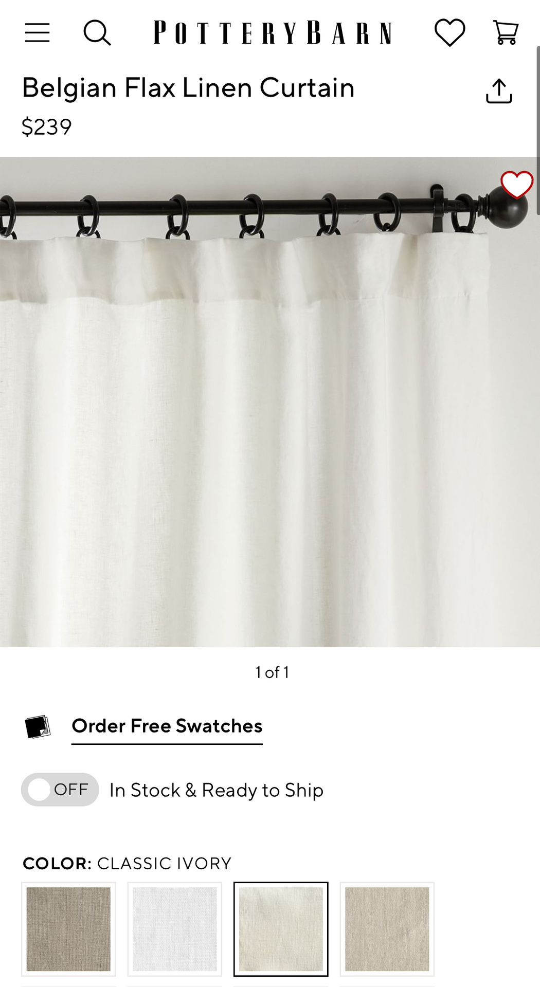 Pottery Barn Linen Curtains - Moving Sale! 