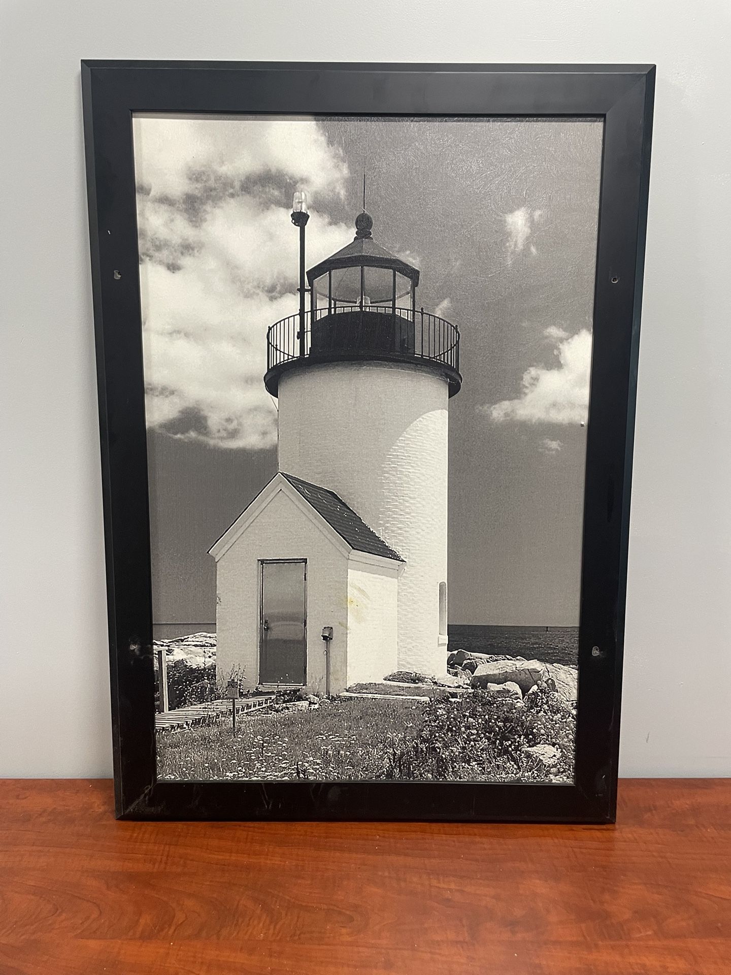 Black Framed Lighthouse Canvas Print