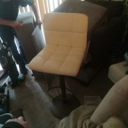 Pair Of White Bar Stools 