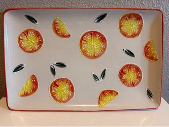 Orange Fruit “Slices” Serving Platter - Wedding, Home, Birthday Party Decor