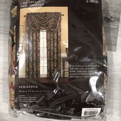Tailored Panel with Waterfall Swag Valance