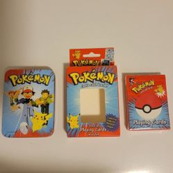 VTG Pokemon Playing Cards Collector's Tin Nintendo 1999 SEALED READ