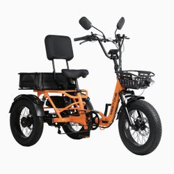 All New MEETONE Breeze Pro 2.0 Full Suspension Electric Trike 1200W Peak 22 Mph Range Up To 100 Miles