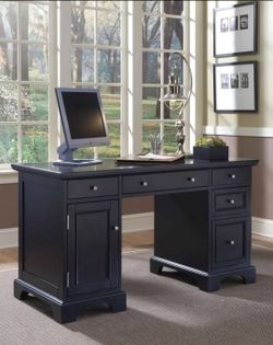 Homestyles Bedford Black Pedestal Desk