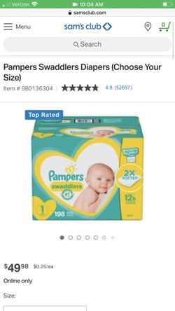 Pampers diapers size 1 198 count