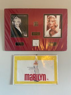 Marilyn Monroe Hair Relic Framed Display & Movie Poster