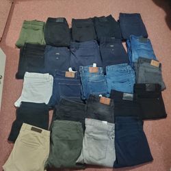 25 Slim Fit Jeans And Pants. Size 31 And 32