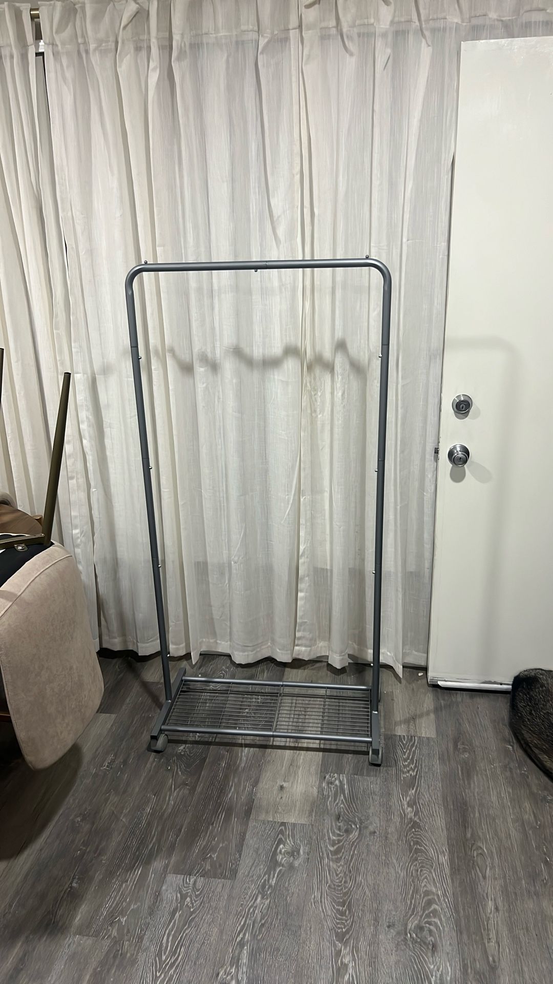 Single Rod Garment Rack + Shoe Rack