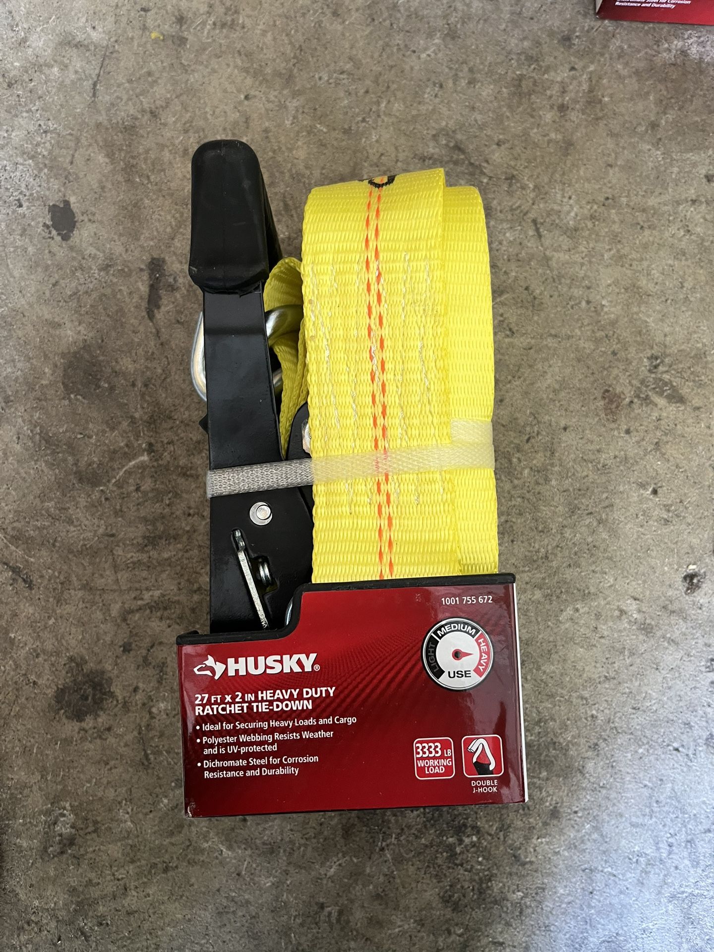 3 Husky 27 ft. x 2 in. Heavy-Duty Ratchet Tie-Down Straps with J Hook