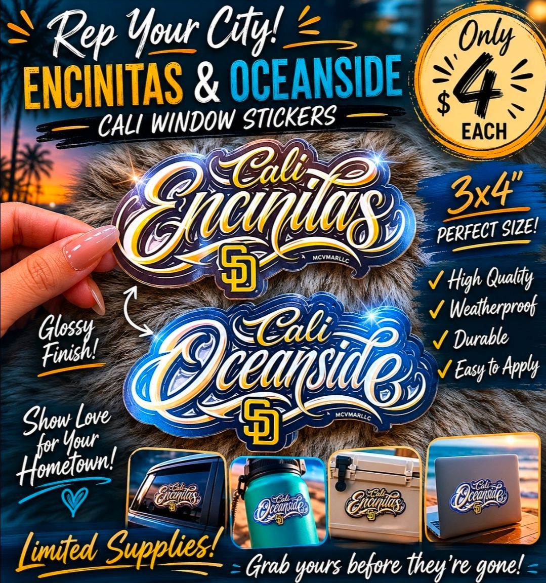 California Beach Stickers – Car Window Decals $4 Each