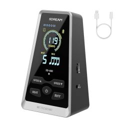 Digital Metronome for Piano,Guitar,Violin,Rechargeable LCD Electronic Metronome with Human Voice,Professional Metronome for Beginners &amp; Mus