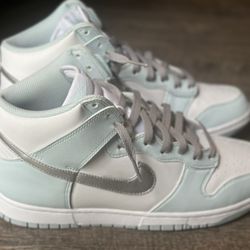 Nike Dunk High Next Nature ‘Glacier Blue’ | Size 10.5 Men / 12 Women | Custom Silver Swoosh