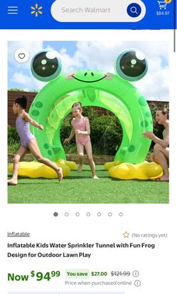 Inflatable Kids Water Sprinkler Tunnel with Fun Frog Design for Outdoor Lawn Play