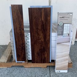 TrafficMaster Cherry 4 MIL x 6 in. W x 36 in. L Grip Strip Water Resistant Luxury Vinyl Plank Flooring (24 sqft/case)